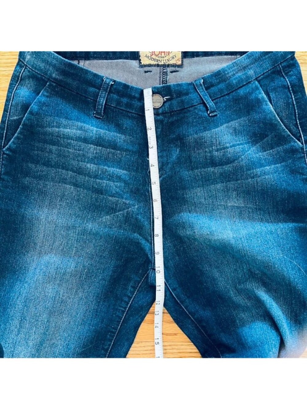 Dear John Jeans Womens 29R Flared Stretch Fit Boot Cut Classic Y2K Dark Wash - Picture 10 of 14